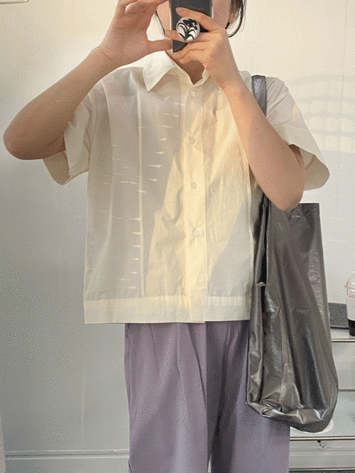 슈아 핀턱 반팔 셔츠 nb (2color)