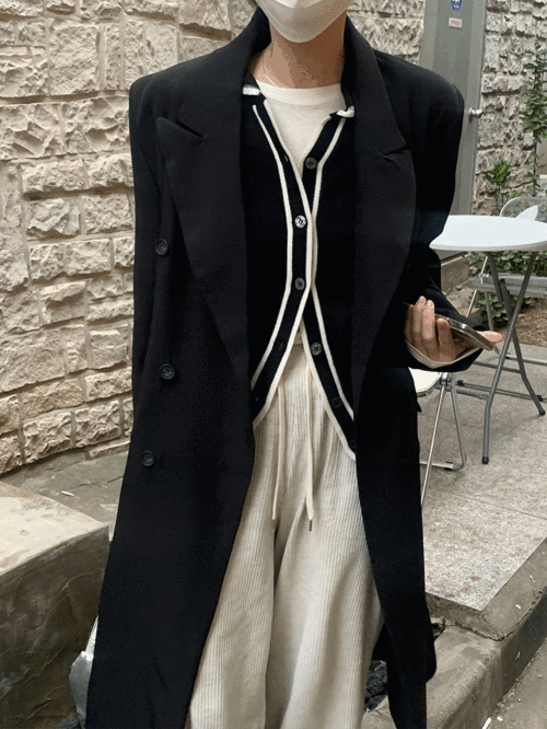 다브 맥시 오버핏 자켓 코트 (2color)