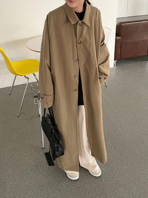 더니 맥시 싱글 트렌치 코트 (3color)